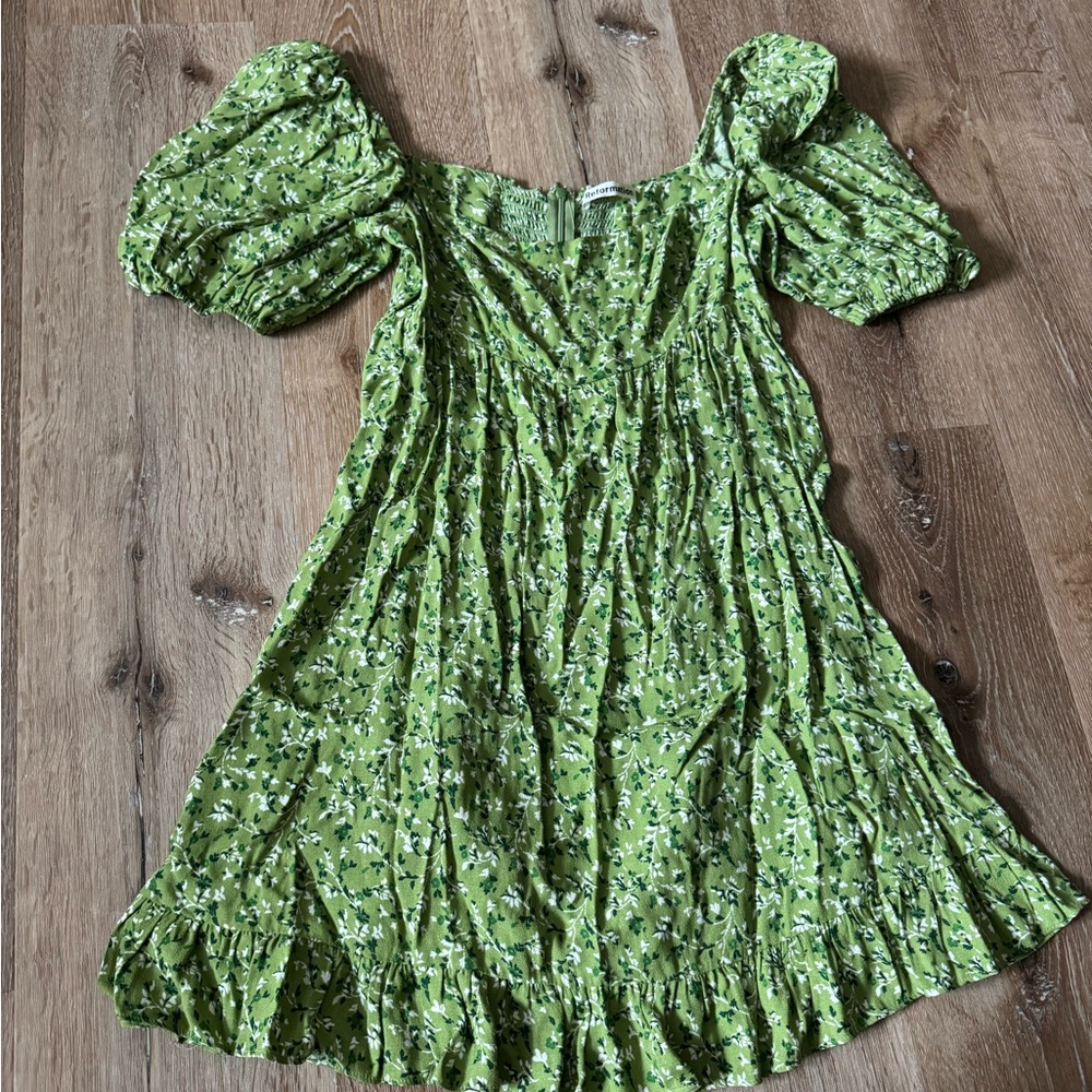 Reformation‎ Samantha Green Green Mini Dress Size XS